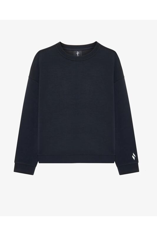 W Lounge Loose Crew Neck Sweatshirt Kadın Siyah Sweatshirt - S2510052