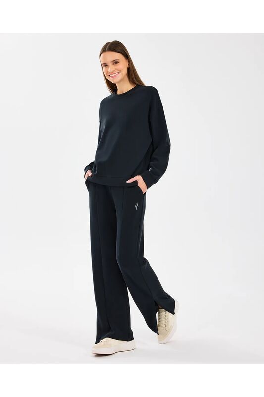 W Lounge Loose Crew Neck Sweatshirt Kadın Siyah Sweatshirt - S2510052