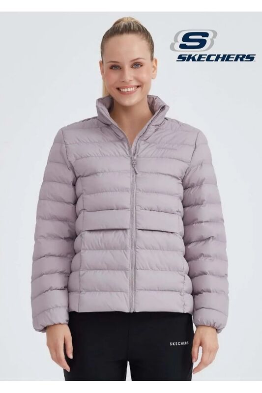 Skechers - W Outerwear Padded Jacket Kadın Mor Ceket - S231240