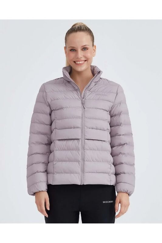 W Outerwear Pop Up Detailed Padded Jacket Kadın Mor Ceket - S231240