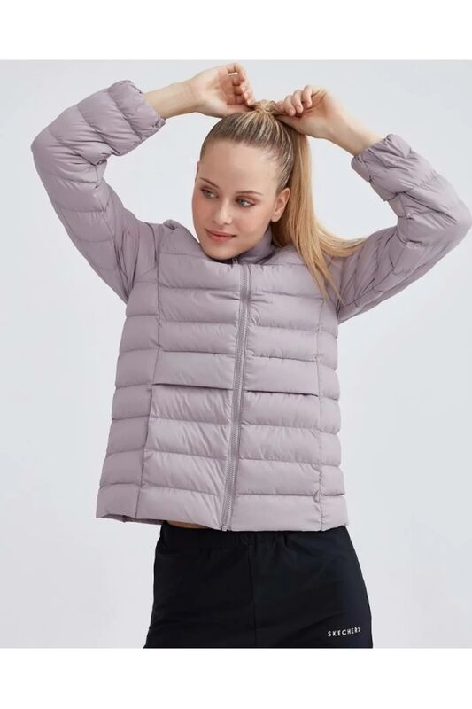 W Outerwear Pop Up Detailed Padded Jacket Kadın Mor Ceket - S231240