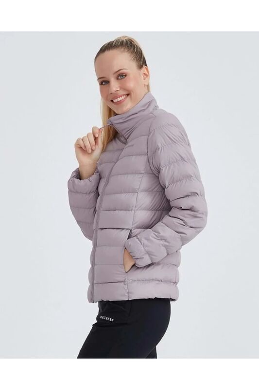 W Outerwear Pop Up Detailed Padded Jacket Kadın Mor Ceket - S231240