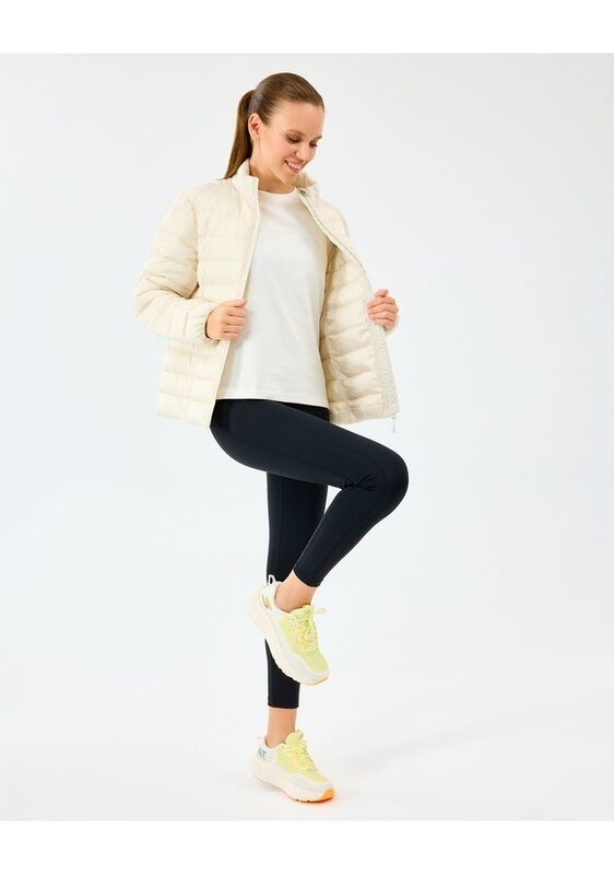 W Padded Jacket Kadın Bej Mont - S242063