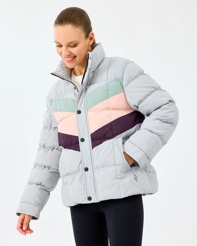 W Puffer Jacket Kadın Gri Mont - S2520207