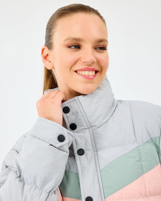 W Puffer Jacket Kadın Gri Mont - S2520207