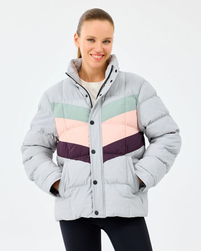 Skechers - W Puffer Jacket Kadın Gri Mont - S2520207