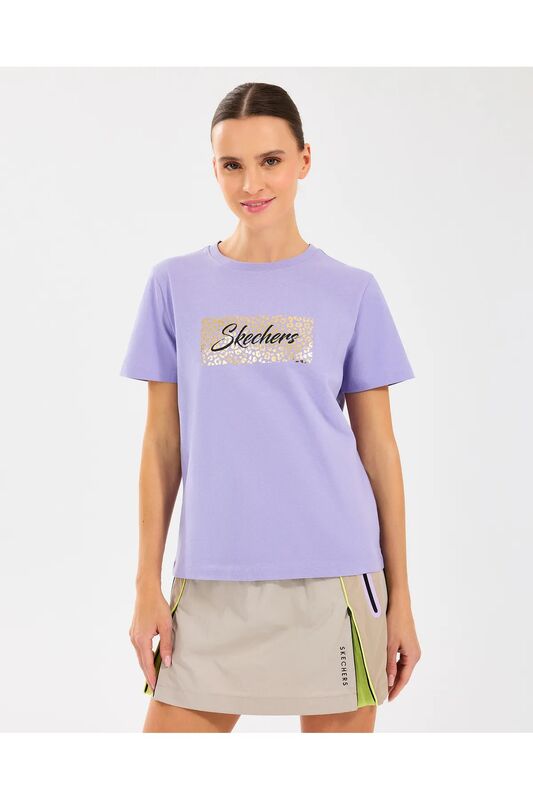 W Regular Fit Graphic Tee T-Shirt Kadın Mor T-Shirt - S2510141