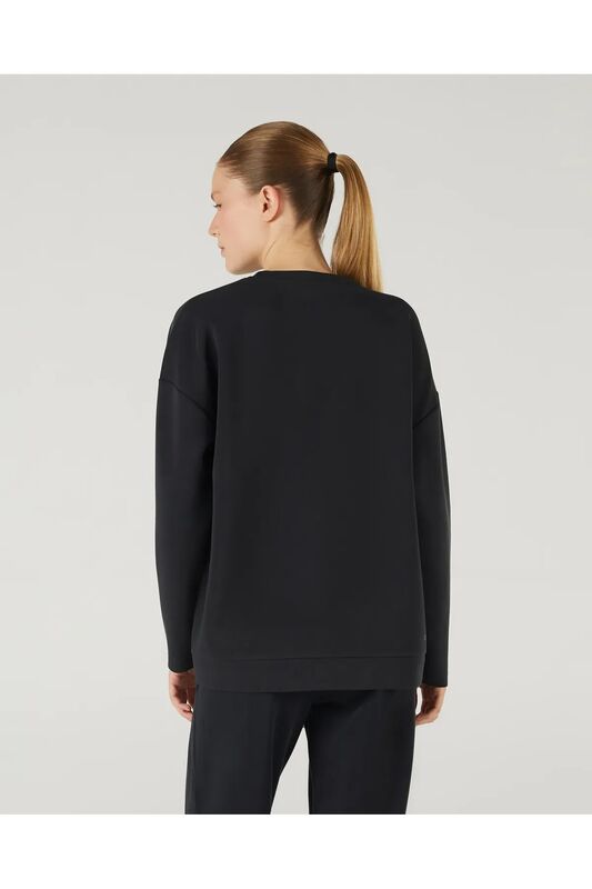 W Soft Touch Crew Neck Sweatshirt Kadın Siyah Sweatshirt - SKS242152