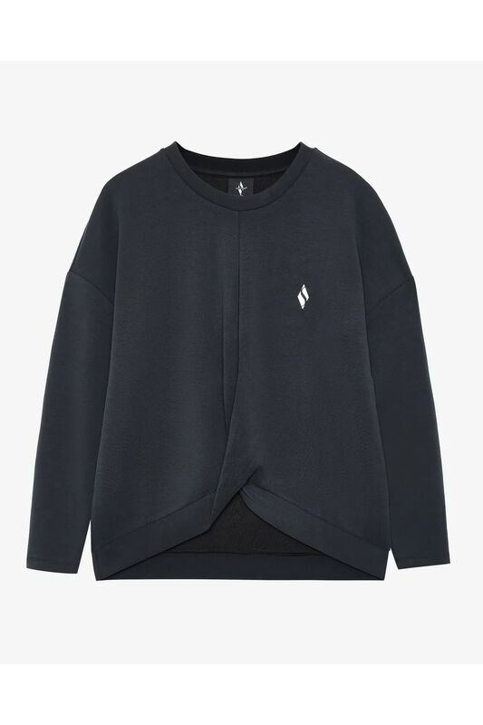 W Soft Touch Crew Neck Sweatshirt Kadın Siyah Sweatshirt - SKS242152