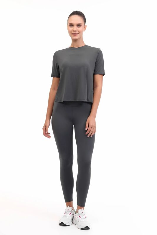 WL 11UUR24DP3300 YOG 5PR Kadın Koyu Gri T-Shirt - 102032885