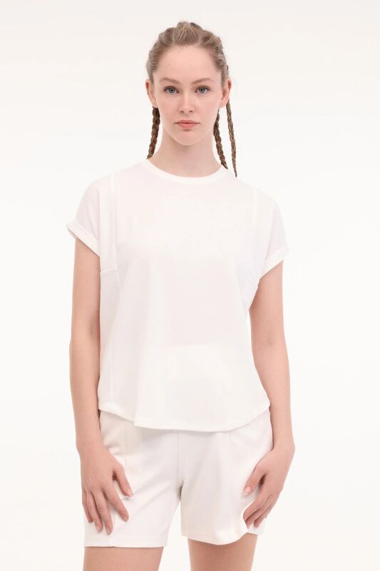 Lumberjack - WL FUN 11MD1143 5FX Kadın Bej T-Shirt - 102011806