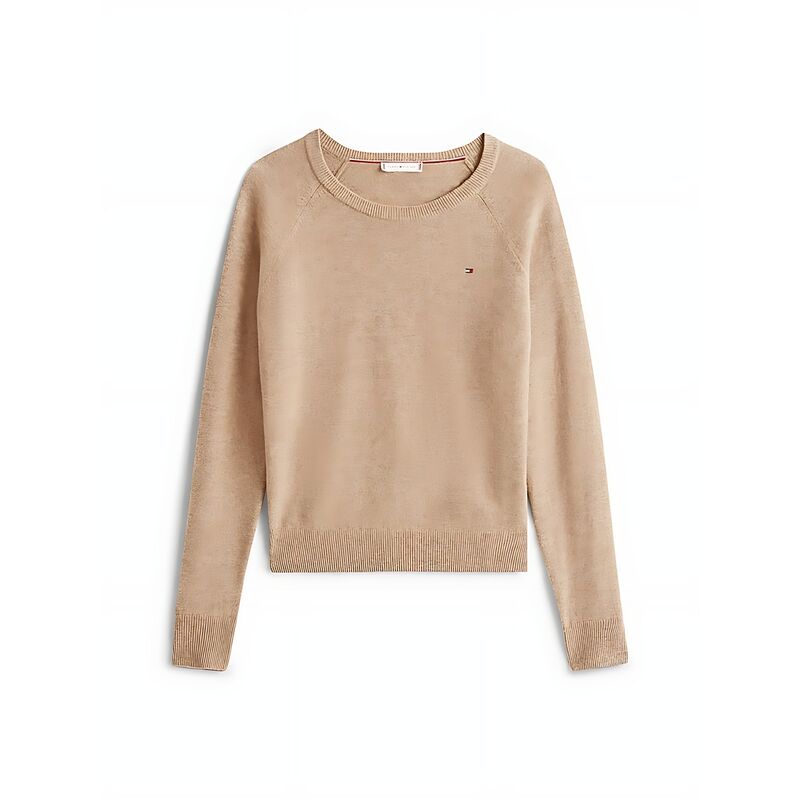 WOOL CASH C-NK LS SWEATER Kadın Bej Kazak - WW0WW47470