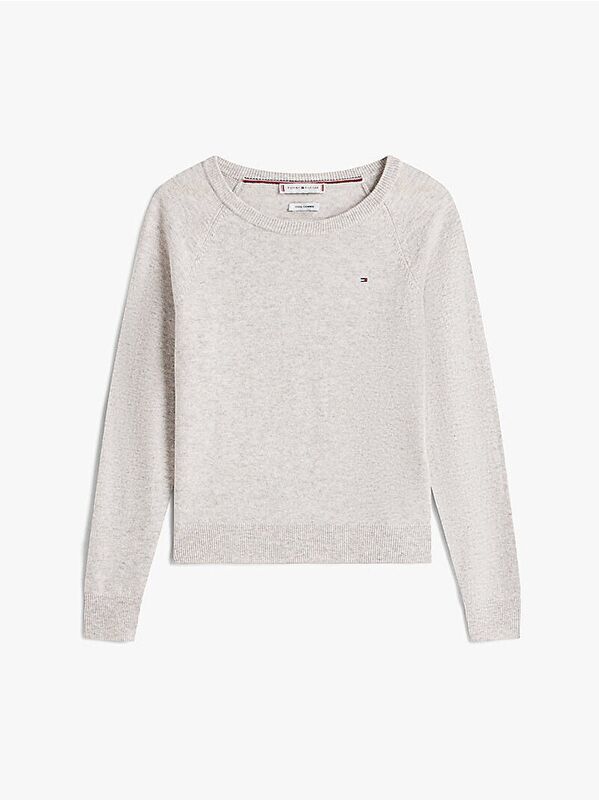 WOOL CASH C-NK LS SWEATER Kadın Gri Kazak - WW0WW47470