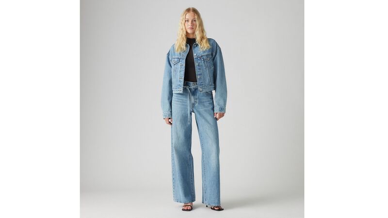 Levi's - XL STRAIGHT TR THANKS FRIEND Kadın Mavi Denim Pantolon - 001TK