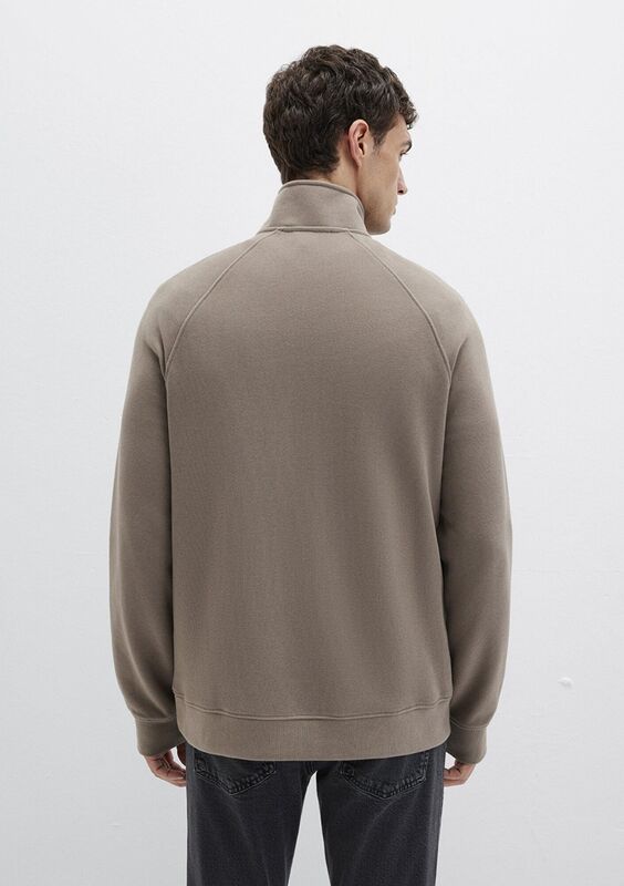 YARIM FERMUARLI SWEATSHIRT Erkek Kahverengi Sweatshirt - M0S10483