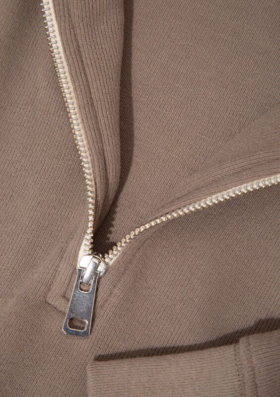 YARIM FERMUARLI SWEATSHIRT Erkek Kahverengi Sweatshirt - M0S10483