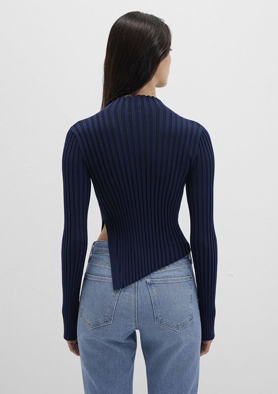 YIRTMAÇ DETAYLI KAZAK Kadın Koyu Mavi Kazak - M1710789