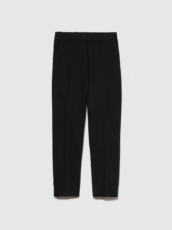 Yüksek Bel Dar Paça Pantolon Kadın Siyah Pantolon - 323A45G2LF03M