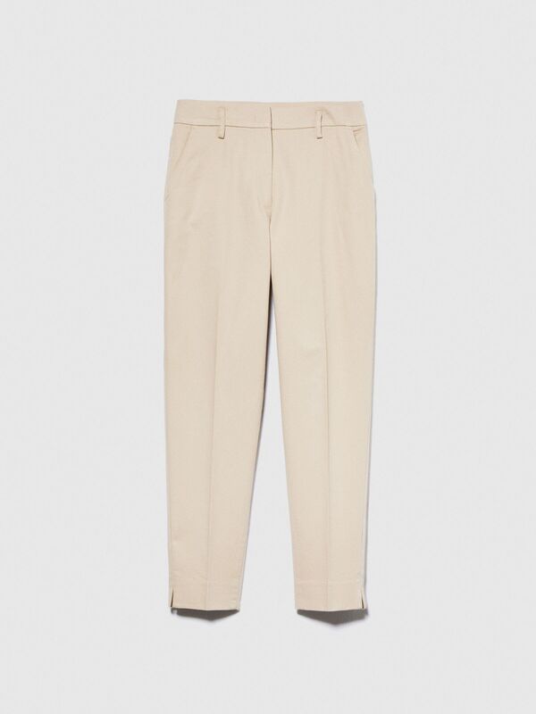 Yüksek Bel Dar Paça Pantolon Kadın Vizon Pantolon - 323A45G2LF03M