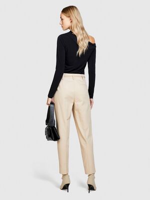 Sisley - Yüksek Bel Dar Paça Pantolon Kadın Vizon Pantolon - 323A45G2LF03M