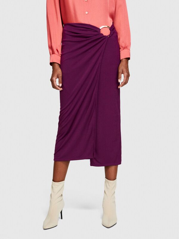 Yüksek Belli Anvelop Etek Kadın Mor Etek - 323A41L1L001I