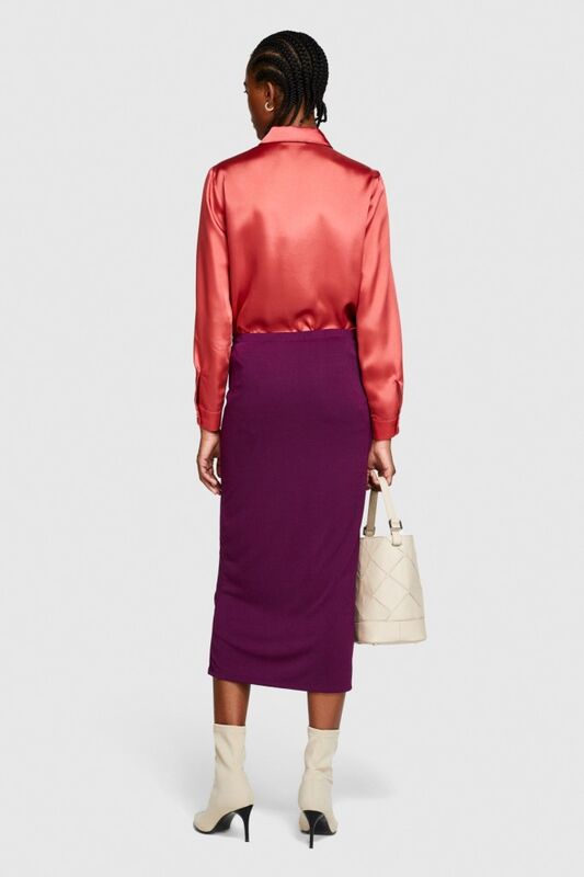 Yüksek Belli Anvelop Etek Kadın Mor Etek - 323A41L1L001I