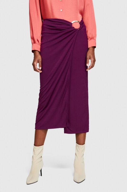 Yüksek Belli Anvelop Etek Kadın Mor Etek - 323A41L1L001I
