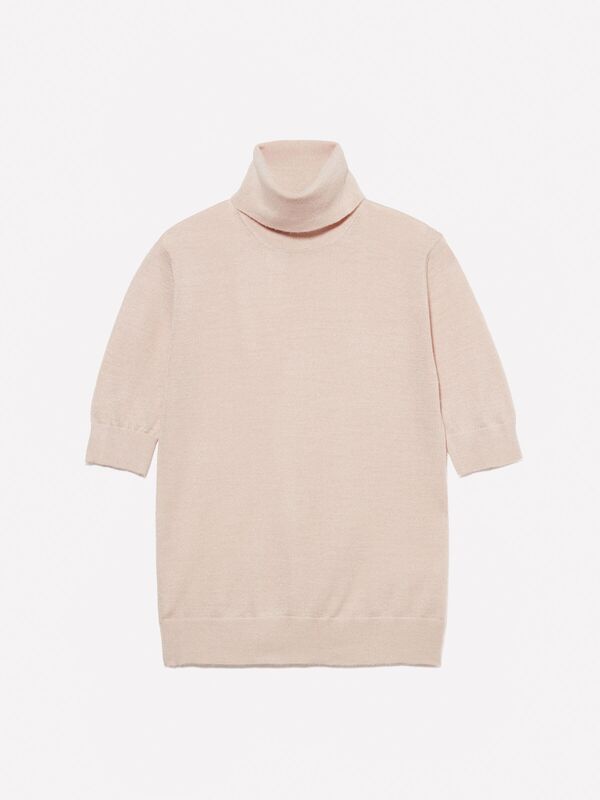 Yün Karışımlı Balıkçı Yaka Truvakar Kol Kazak Kadın Şampanya Kazak - 324A17DLM201Y