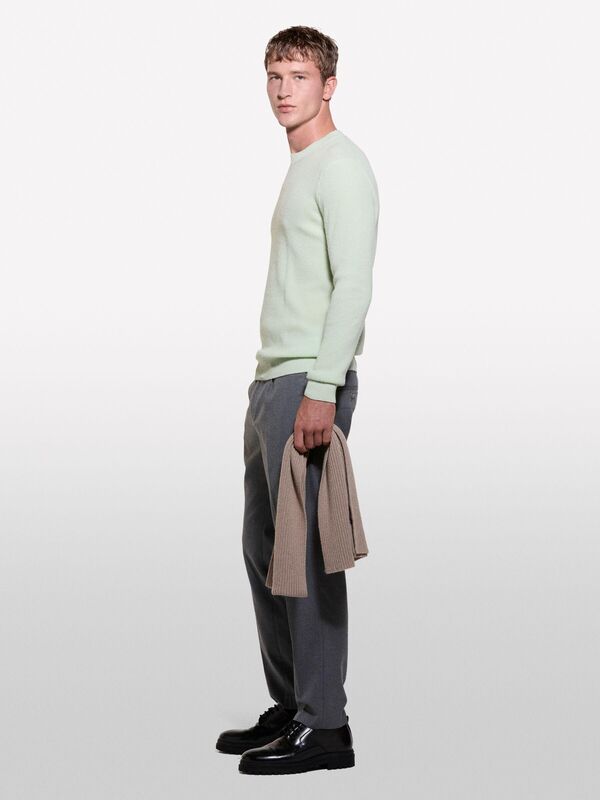 Yün Karışımlı Bisiklet Yaka Kazak Erkek 1R9 Kazak - 324A1044S100X