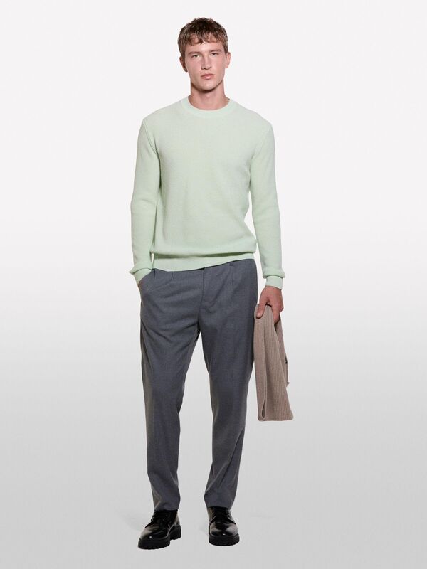 Sisley - Yün Karışımlı Bisiklet Yaka Kazak Erkek 1R9 Kazak - 324A1044S100X