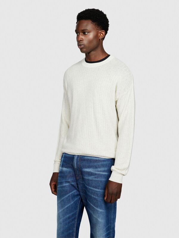 Yün Karışımlı Bisiklet Yaka Kazak Erkek Bej Kazak - 323A1041T102A