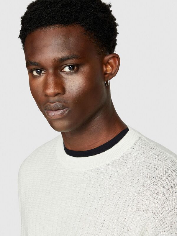 Yün Karışımlı Bisiklet Yaka Kazak Erkek Bej Kazak - 323A1041T102A