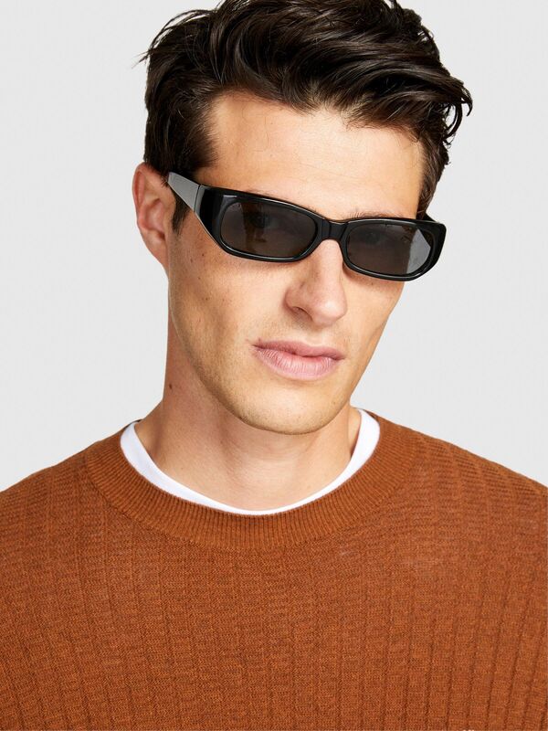 Yün Karışımlı Bisiklet Yaka Kazak Erkek Kahverengi Kazak - 323A1041T102A