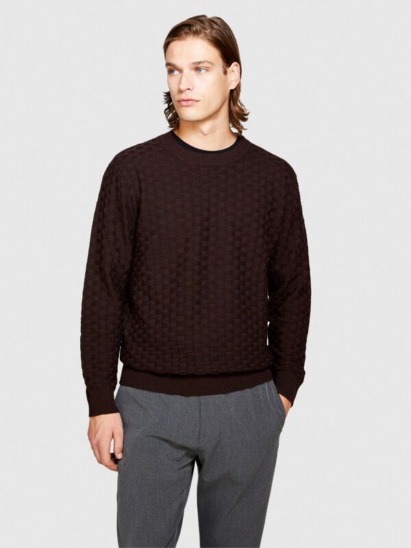 Yün Karışımlı Bisiklet Yaka Kazak Erkek Renkli Kazak - 323A107GS102Q