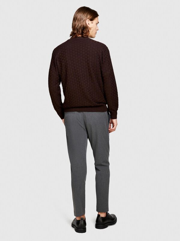 Yün Karışımlı Bisiklet Yaka Kazak Erkek Renkli Kazak - 323A107GS102Q