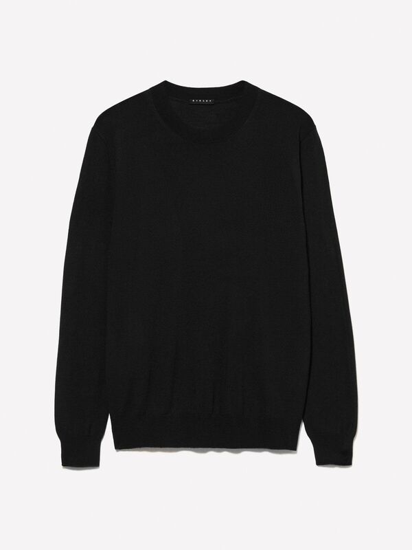 Sisley - Yün Karışımlı Bisiklet Yaka Kazak Erkek Siyah Kazak - 324A11BAS100Y