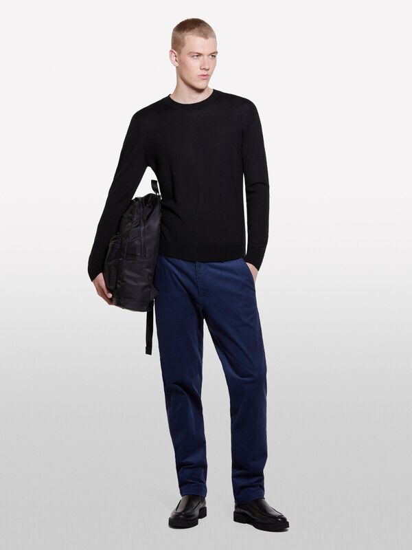 Yün Karışımlı Bisiklet Yaka Kazak Erkek Siyah Kazak - 324A11BAS100Y