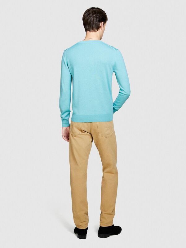 Yün Karışımlı Bisiklet Yaka Kazak Erkek Yeşil Kazak - 323A11BAS100Y