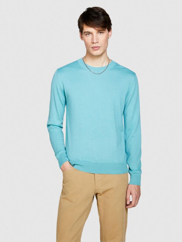 Yün Karışımlı Bisiklet Yaka Kazak Erkek Yeşil Kazak - 323A11BAS100Y