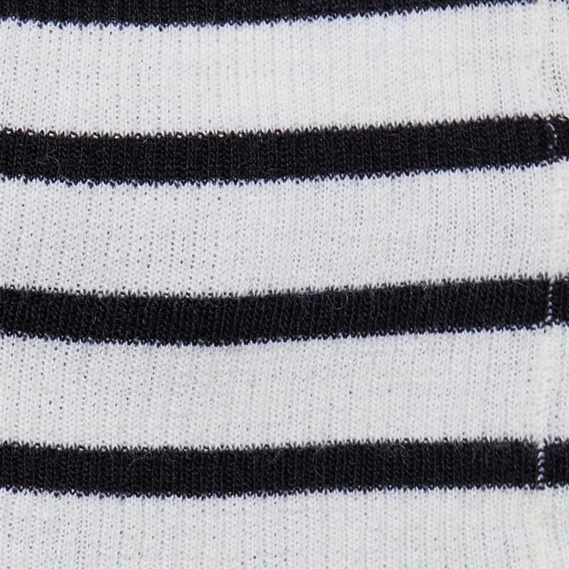 Yün Karışımlı Çizgili Önü Arkası V Yaka Kazak Kadın Siyah Mix Kazak - 324A109ZL4011