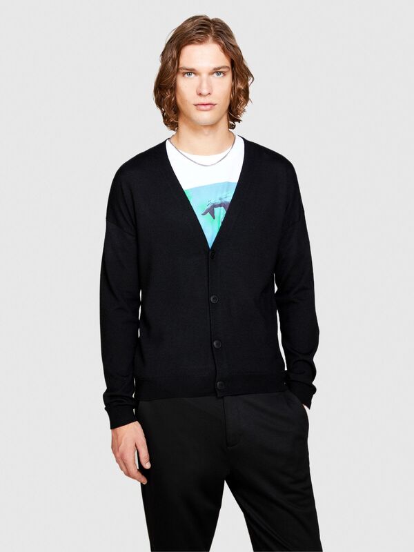 Yün Karışımlı Hırka Erkek Siyah Hırka - 323A11BAS600J