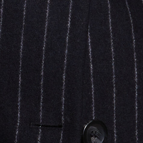 Yün Karışımlı İki Düğmeli İnce Çizgili Kaban Kadın Siyah Mix Kaban - 324A2G1DLN04Z