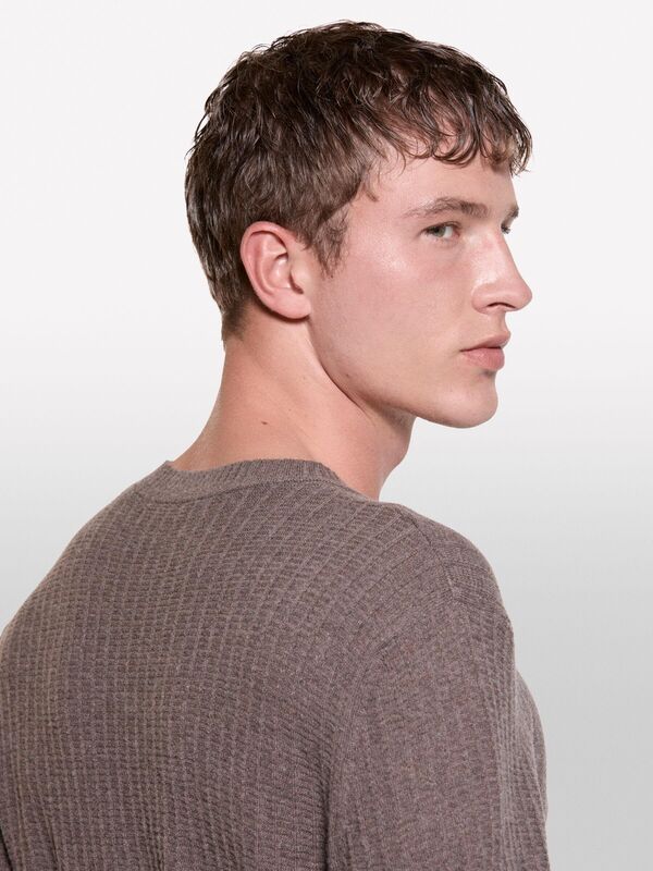 Yün Karışımlı Normal Kesim Bisiklet Yaka Kazak Erkek 645 Kazak - 324A106WS103Y