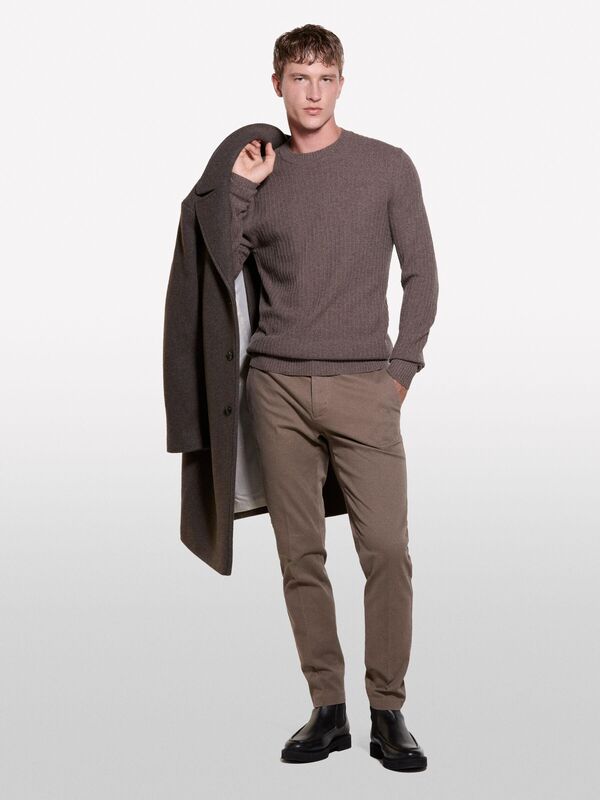 Yün Karışımlı Normal Kesim Bisiklet Yaka Kazak Erkek 645 Kazak - 324A106WS103Y