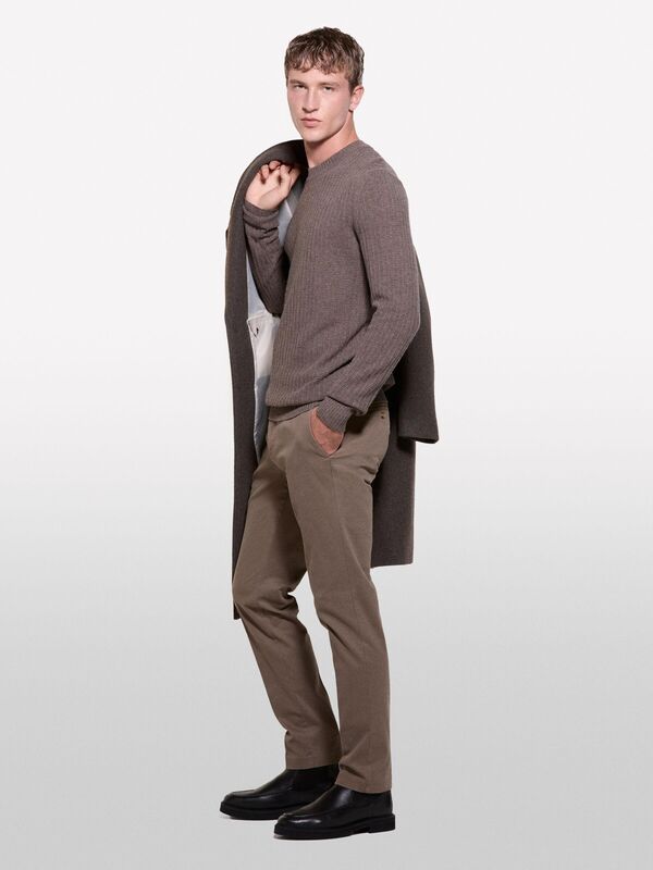 Sisley - Yün Karışımlı Normal Kesim Bisiklet Yaka Kazak Erkek 645 Kazak - 324A106WS103Y