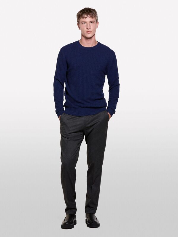 Yün Karışımlı Normal Kesim Bisiklet Yaka Kazak Erkek 852 Kazak - 324A106WS103Y