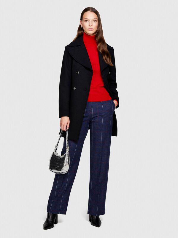 Yün Karışımlı Regular Fit Dik Yaka Kazak Kadın Kırmızı Kazak - 323A11BAM201C