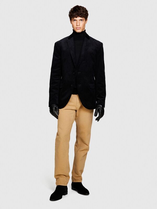 Yün Karışımlı Slim Fit Kazak Erkek Siyah Kazak - 323A11BAS200A