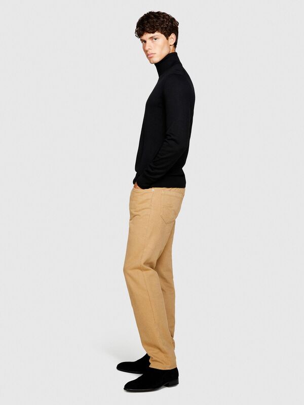 Yün Karışımlı Slim Fit Kazak Erkek Siyah Kazak - 323A11BAS200A