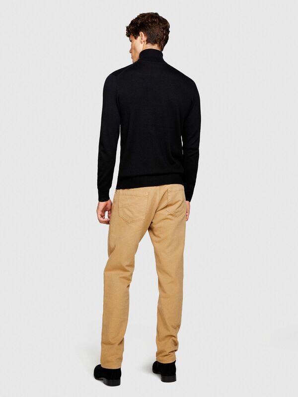 Yün Karışımlı Slim Fit Kazak Erkek Siyah Kazak - 323A11BAS200A